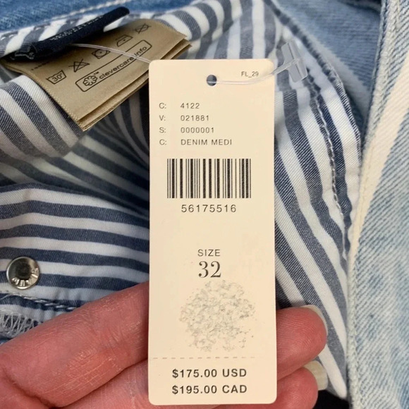 NWT Anthropologie Scotch & Soda bandit white striped boyfriend jeans sz 32 - Picture 12 of 14